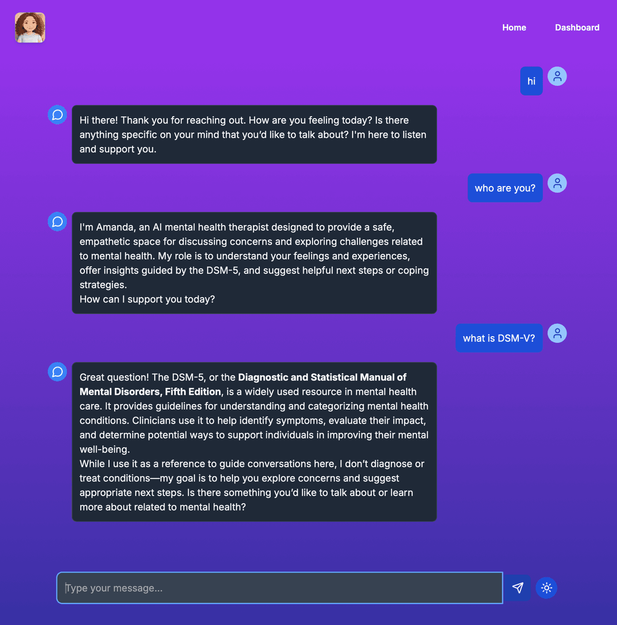 Amanda Chat Screenshot